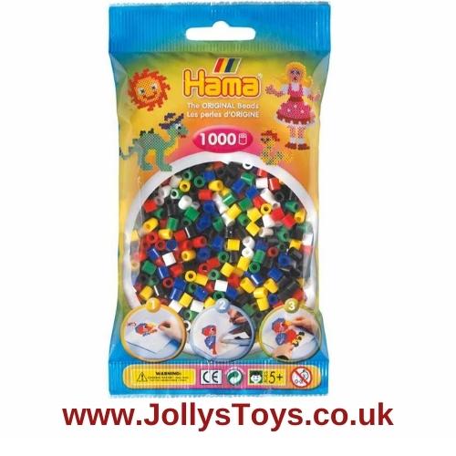 Pack of 1000 Hama Beads, Solid Colour Mix 66